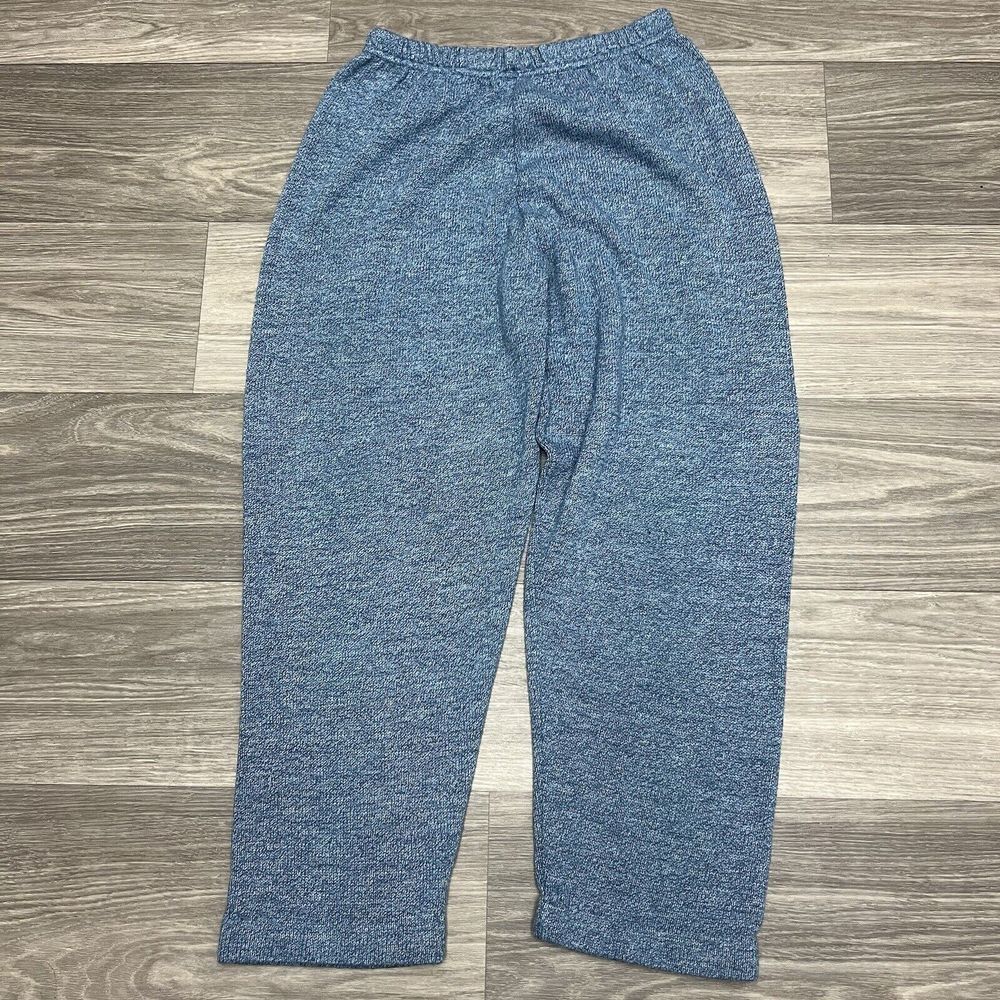 True Vintage 70s Sweater Sweatpants Womens 28x26 Blue 100% Acrylic Soft Cozy - Picture 2 of 7